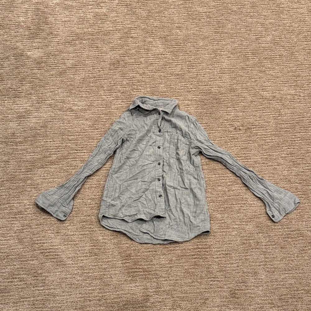 Marine Layer Gray Button-Up Blouse